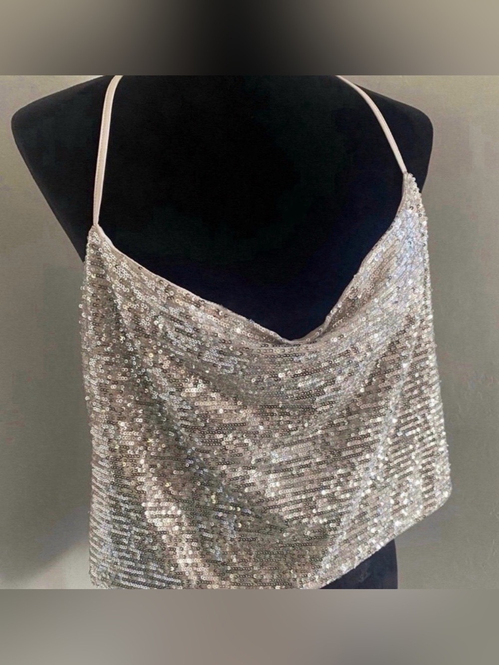 Brand New Sleeveless Silver Camisole Top (Size 2XL)